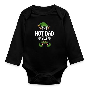 Group Matching Family Christmas Gift Elf - Baby Bio-Langarm-Body - Schwarz - Vorne