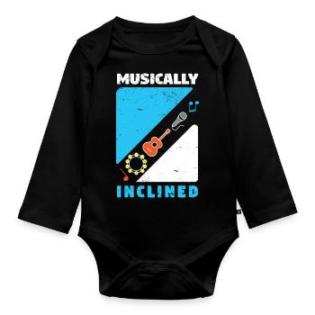 Musician Music Rhythm Clef - Organic Longsleeve Baby Bodysuit - black - Front