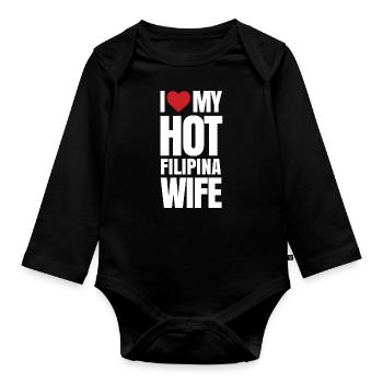 Cadeau femme philippine - Body Bébé bio manches longues - noir - Devant