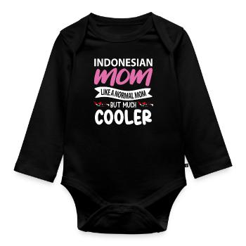 Indonésie Mama Cadeau - Body Bébé bio manches longues - noir - Devant