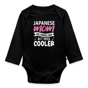 Cadeau Japan Mama - Body Bébé bio manches longues - noir - Devant
