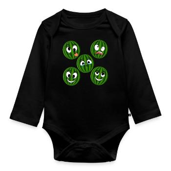 Pastèque - Body Bébé bio manches longues - noir - Devant