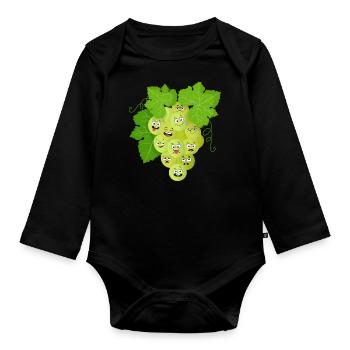 Grape - Organic Longsleeve Baby Bodysuit - black - Front