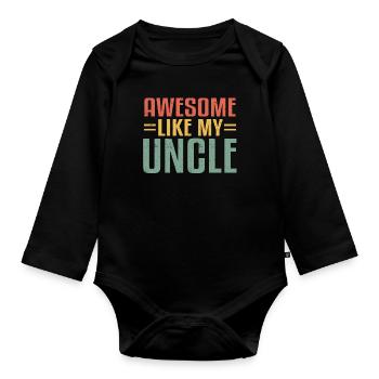 Awesome Like My Uncle For Graduation Day - Organic Longsleeve Baby Bodysuit - black - Front