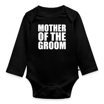 Mother of the groom - Organic Longsleeve Baby Bodysuit - black - Front