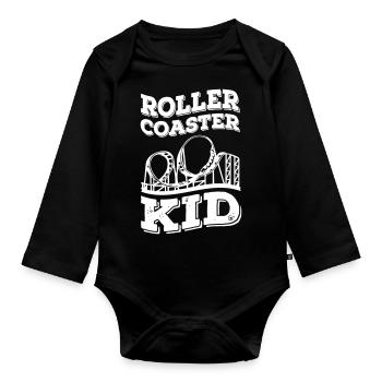 Roller Coaster Kids - Organic Longsleeve Baby Bodysuit - black - Front