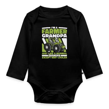 Farmer Agriculture Farmers Farmer - Organic Longsleeve Baby Bodysuit - black - Front