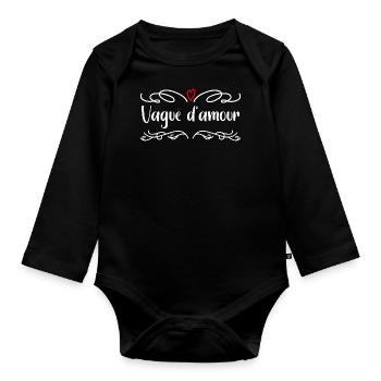 vague d'amour - Body Bébé bio manches longues - noir - Devant