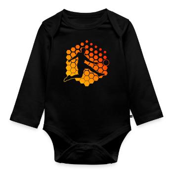 Fussballspielen Fussballer Fussballspieler - Baby Bio-Langarm-Body - Schwarz - Vorne
