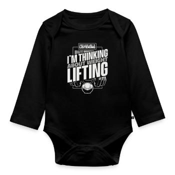 Weightlifting Fitness Bodybuilding Weightlifter - Organic Longsleeve Baby Bodysuit - black - Front