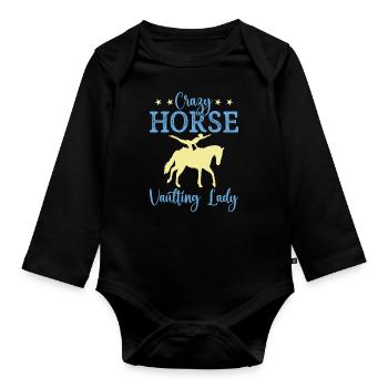 Crazy Horse Vaulting Lady Équitation - Body Bébé bio manches longues - noir - Devant