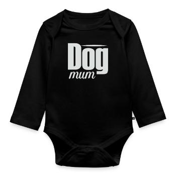 Mère de chien - Body Bébé bio manches longues - noir - Devant