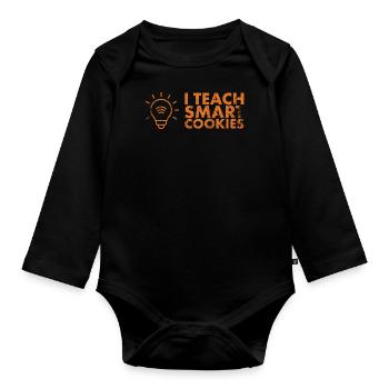 J’enseigne la conception de cookies intelligents pour le - Body Bébé bio manches longues - noir - Devant