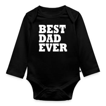 Best dad ever - Body Bébé bio manches longues - noir - Devant