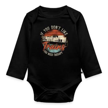 Freight Diesel Train Driver - Organic Longsleeve Baby Bodysuit - black - Front