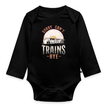 Freight Diesel Train Driver - Organic Longsleeve Baby Bodysuit - black - Front
