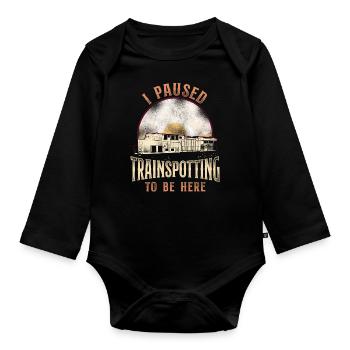Freight Diesel Train Driver - Organic Longsleeve Baby Bodysuit - black - Front