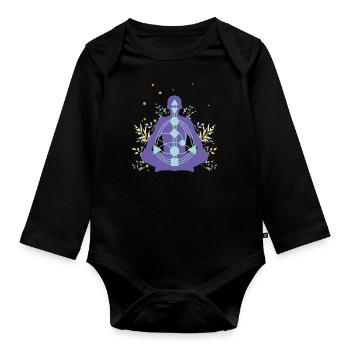Human Design "Chart" him - Baby Bio-Langarm-Body - Schwarz - Vorne