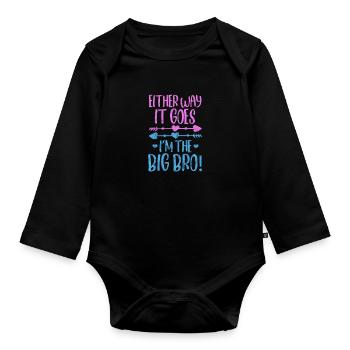 Frère - Body Bébé bio manches longues - noir - Devant