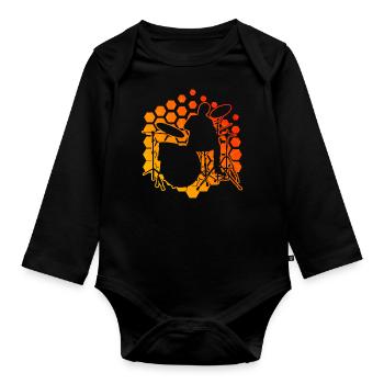 Drummer Percussionist Drummer - Organic Longsleeve Baby Bodysuit - black - Front