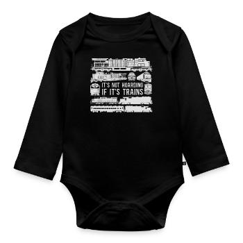 Freight Diesel Train Driver - Organic Longsleeve Baby Bodysuit - black - Front