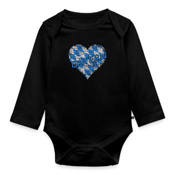 Bayern Bavaria - Baby Bio-Langarm-Body - Schwarz - Vorne