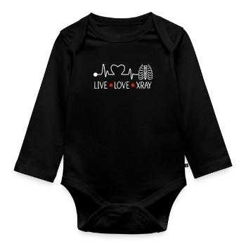 X-ray Technician X-ray Doctor Radiology Gift - Organic Longsleeve Baby Bodysuit - black - Front
