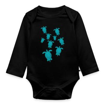 Turtle - Baby Bio-Langarm-Body - Schwarz - Vorne