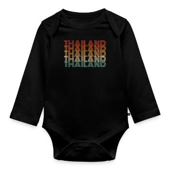 Gift For Residents of Thailand - Organic Longsleeve Baby Bodysuit - black - Front
