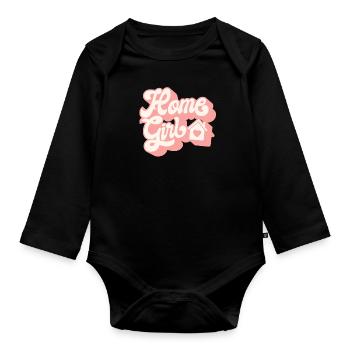 Accueil Fille Drôle cadeau pour bureau d’agent immobilier - Body Bébé bio manches longues - noir - Devant