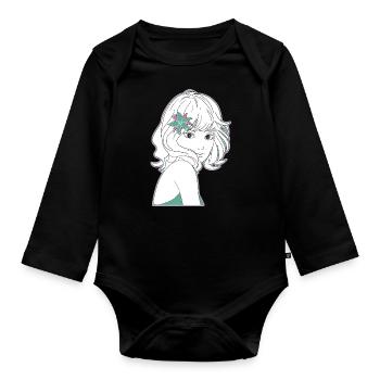 Manga Girl Anime - Body Bébé bio manches longues - noir - Devant