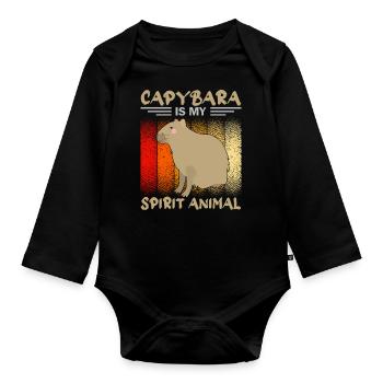 Capybara Rodent Capybara Capybara - Organic Longsleeve Baby Bodysuit - black - Front