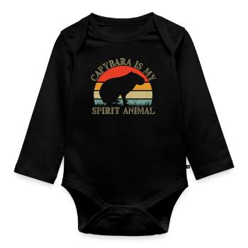 Capybara Rodent Capybara Capybara - Organic Longsleeve Baby Bodysuit - black - Front