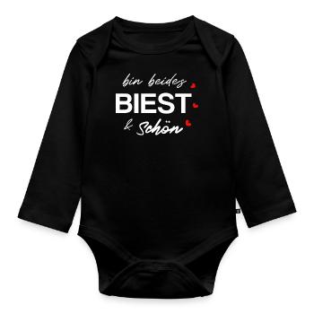 Biest schön und Biest - Baby Bio-Langarm-Body - Schwarz - Vorne