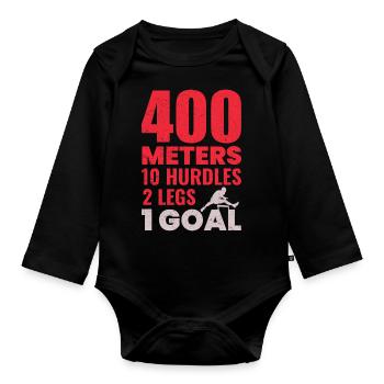 Haies Haies Hurdler Running Runner Athlètes - Body Bébé bio manches longues - noir - Devant