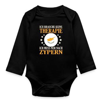Zypern - Baby Bio-Langarm-Body - Schwarz - Vorne