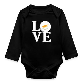 Zypern - Baby Bio-Langarm-Body - Schwarz - Vorne