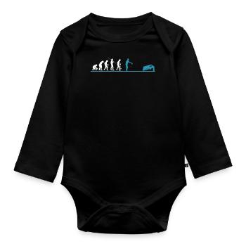 Cornhole, Sitzsack, Sitzsack Werfen - Baby Bio-Langarm-Body - Schwarz - Vorne