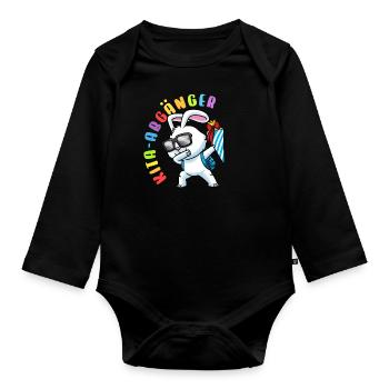 Kita Abgänger Schultüte Hase Kindergarten - Baby Bio-Langarm-Body - Schwarz - Vorne