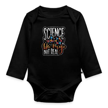 Chemistry Science Physics Research - Organic Longsleeve Baby Bodysuit - black - Front