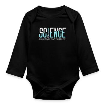 Chemistry Science Physics Research Nerd Humor - Organic Longsleeve Baby Bodysuit - black - Front