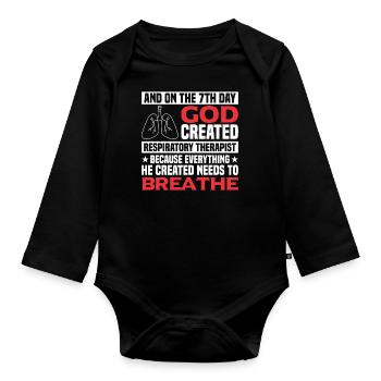 Respiratory therapists Respiratory therapist Occupational therapists - Organic Longsleeve Baby Bodysuit - black - Front