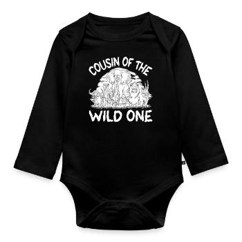 Safari Wildlife Africa le Grand 5 Zoologie - Body Bébé bio manches longues - noir - Devant