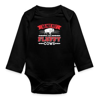 Bison Buffalo Yellowstone Park - Organic Longsleeve Baby Bodysuit - black - Front