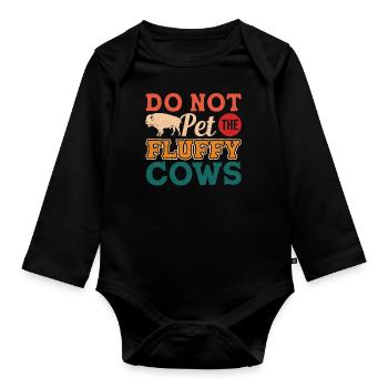 Bison Buffalo Yellowstone Park - Organic Longsleeve Baby Bodysuit - black - Front