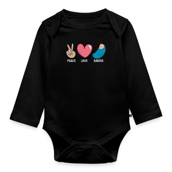Midwife ObstetricIan - Organic Longsleeve Baby Bodysuit - black - Front