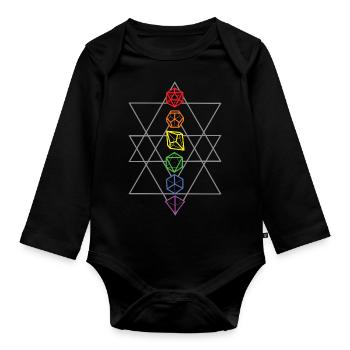 Rainbow Shapes - Baby Bio-Langarm-Body - Schwarz - Vorne