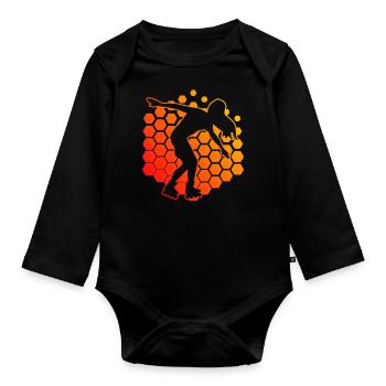 Men's Roller Skating Rollerskate Roller Skate - Organic Longsleeve Baby Bodysuit - black - Front