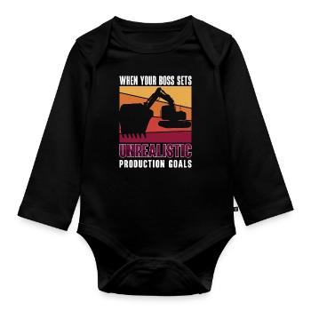 Excavator Driver Excavators Excavators Construction Worker Gift - Organic Longsleeve Baby Bodysuit - black - Front