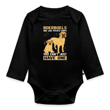 Boerboel Dog Lover Dog Owner Gift - Organic Longsleeve Baby Bodysuit - black - Front